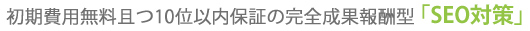 初期費用無料且つ10位以内保証の完全成果報酬型 「SEO対策」